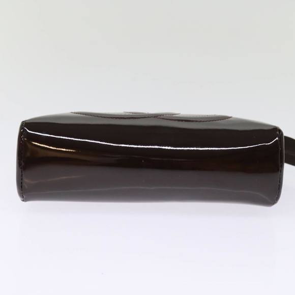CHANEL Pouch Patent leather Brown CC Auth 74604 - Picture 6 of 16